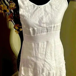 Grace elements white linen sleeveless summer dress size large